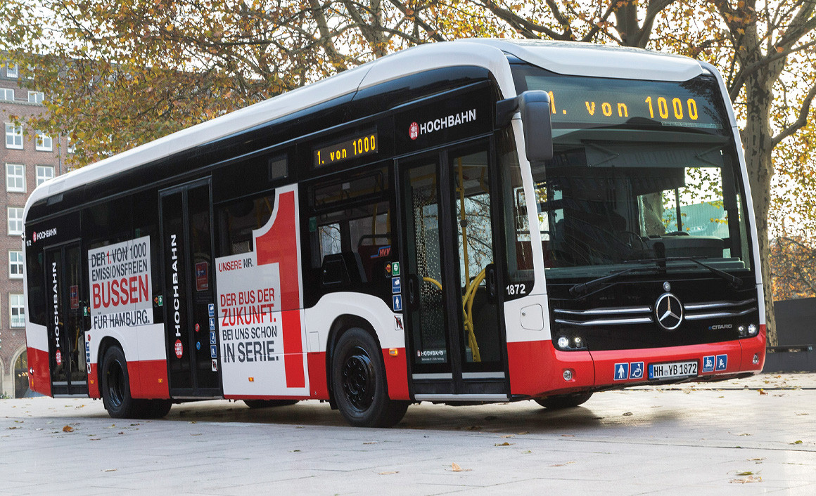 Η εταιρεία διαχείρισης αστικών μεταφορών, Hamburger Hochbahn, απέκτησε 20 μονάδες του Mercedes-Benz eCitaro (φωτό) και 10 μονάδες του Solaris Urbino 12 Electric.